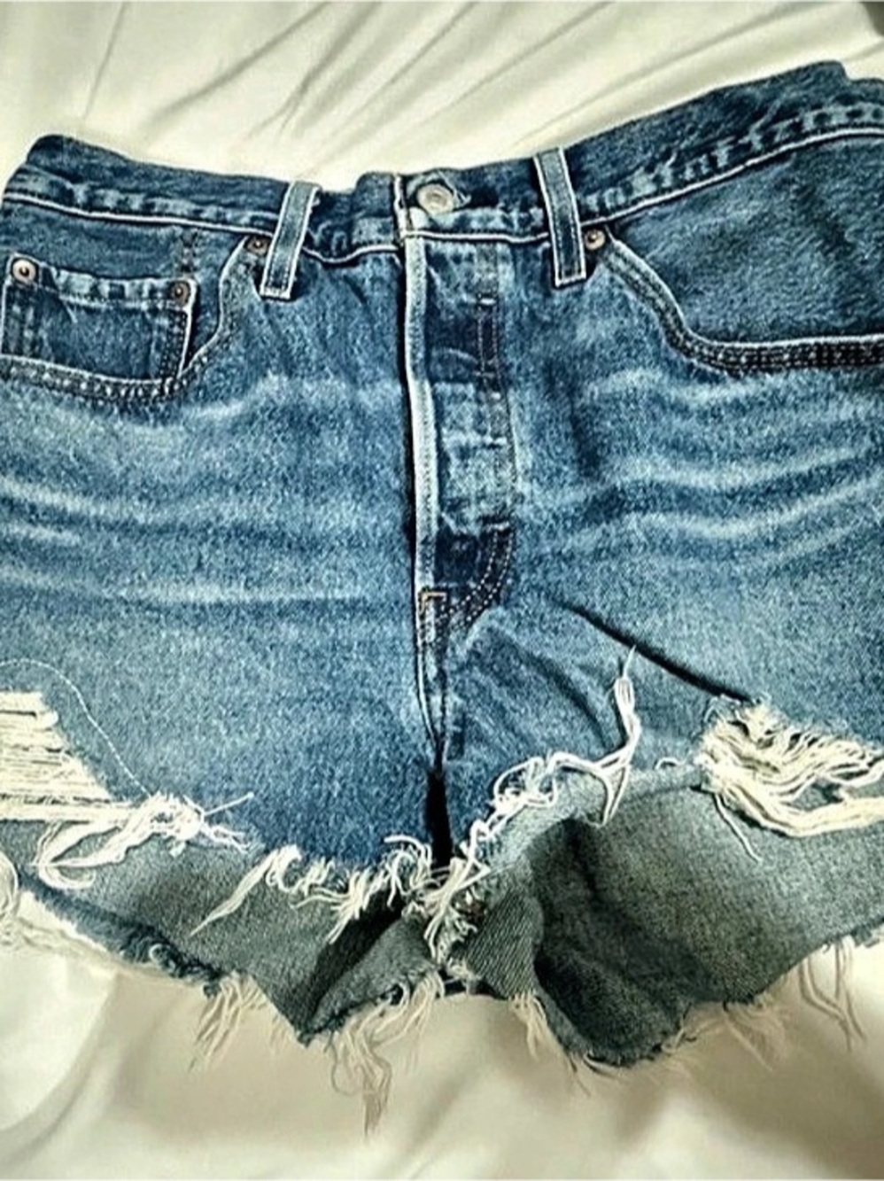 Levi's 501 Original Cutoff Denim Shorts Blue